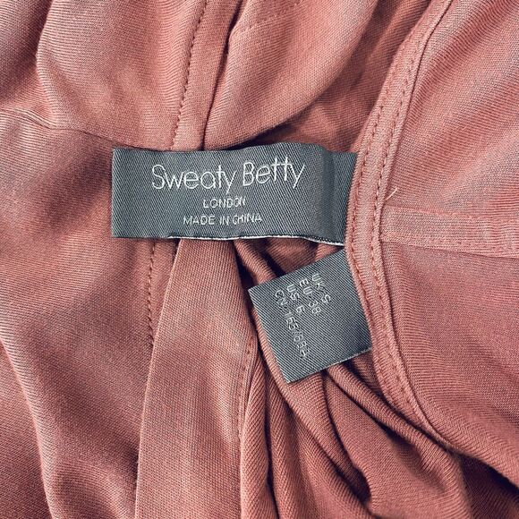 SWEATY BETTY 6 Tori Twist Front Hooded Pullover Top Cinder Pink Athleisure Soft - Picture 9 of 14
